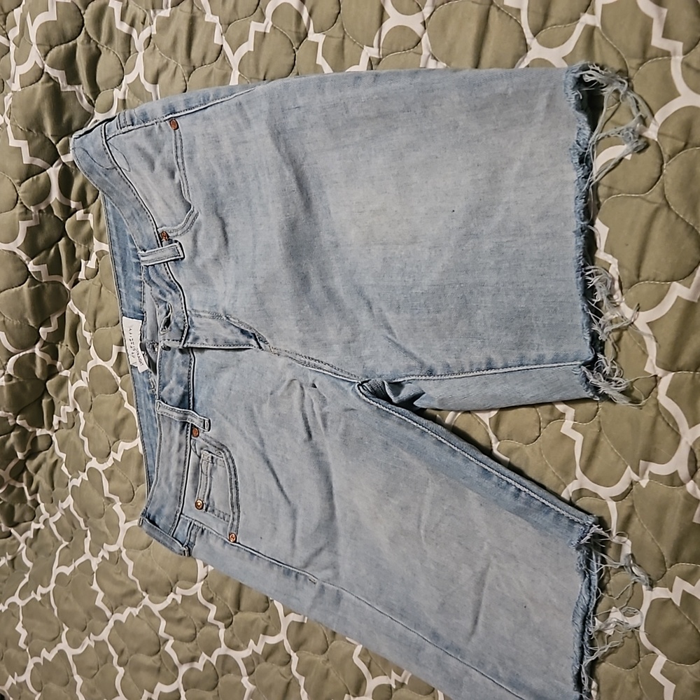 Light wash denim shorts